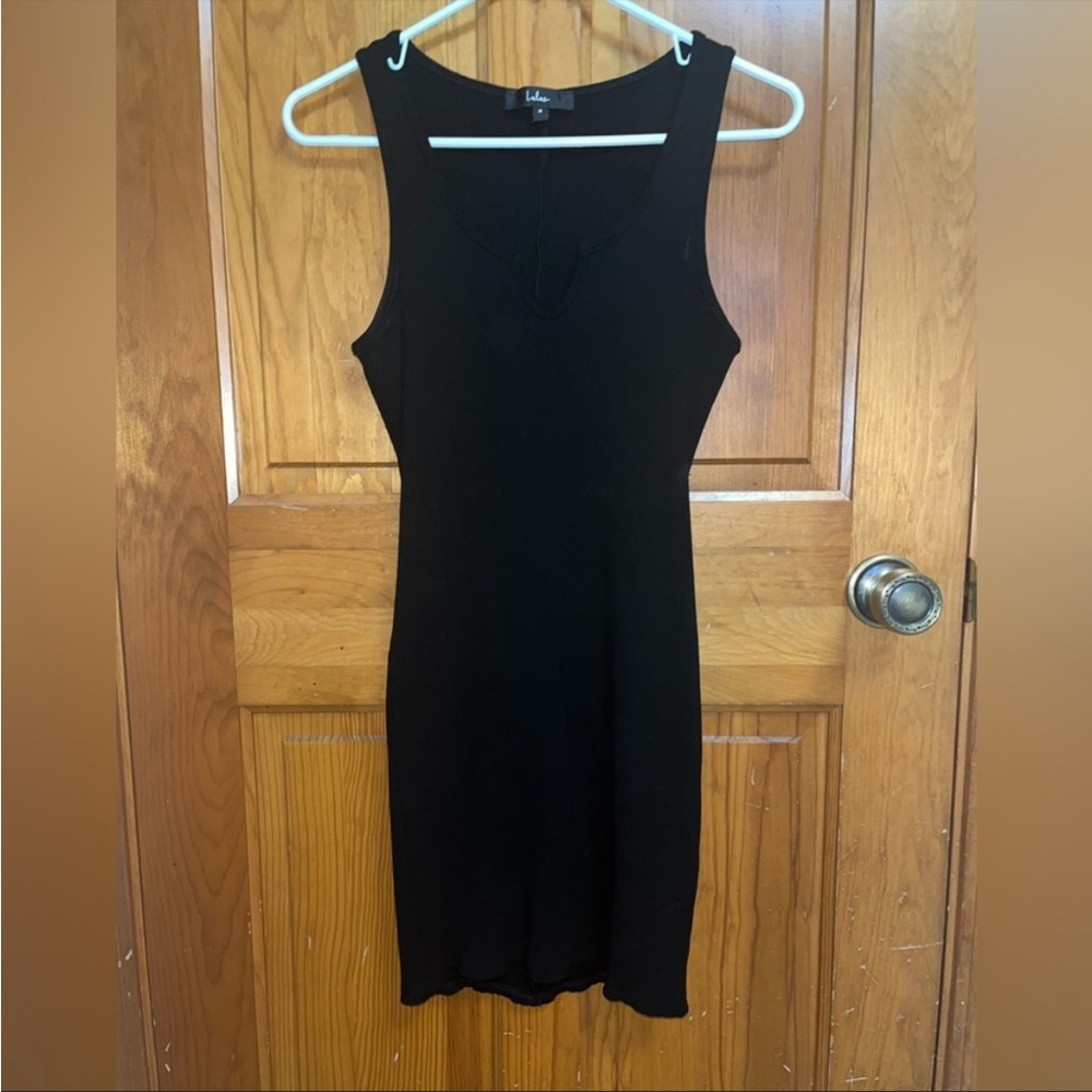 Lulus black ribbed bodycon dress size medium